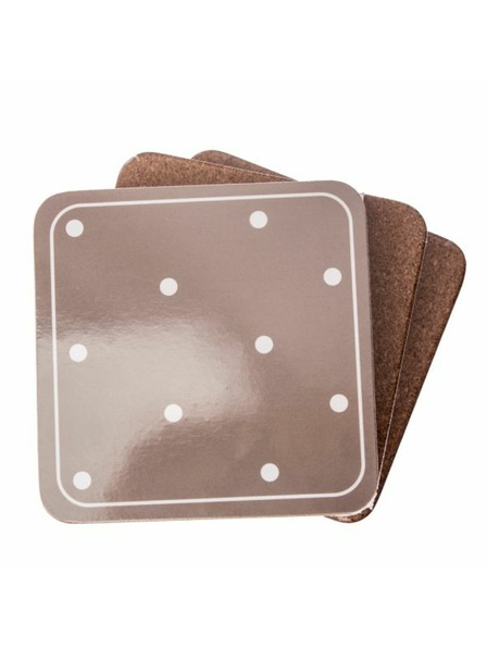 Casa de Engel Коркови подложки за чаша - тъмносиви с точки - комплект 6бр, 0/60