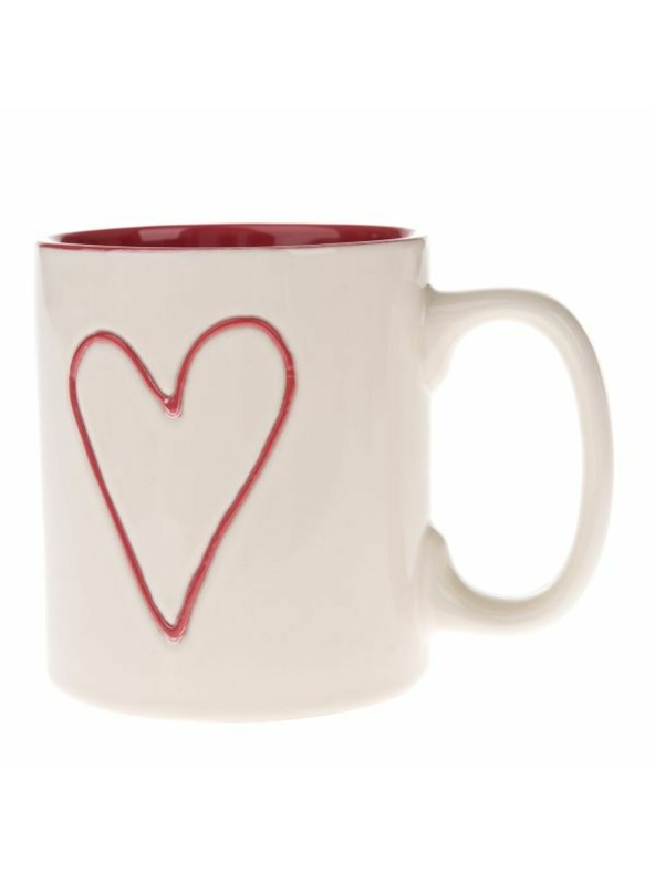 Casa de Engel Керамична чаша - крем/червена, 600мл, 6/24