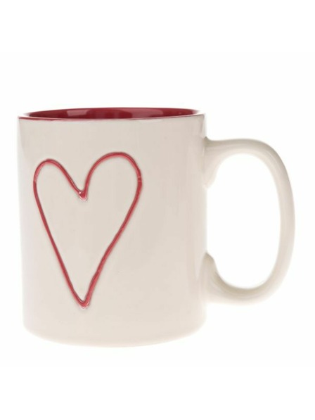 Casa de Engel Керамична чаша - крем/червена, 600мл, 6/24