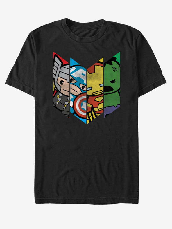 ZOOT.Fan Черна унисекс тениска Marvel Chevron Avenge