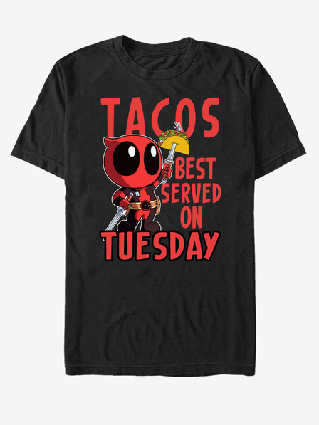 ZOOT.Fan Черна унисекс тениска Marvel Served Tuesday