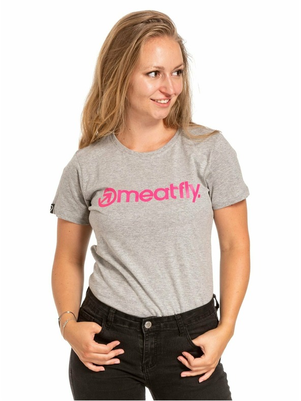 Meatfly Meatfly дамска тениска Ladies MF Logo Grey Heather | Сива | Размер