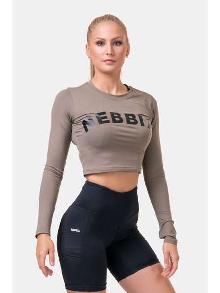 Nebbia Спортен топ HERO с дълги ръкави 585 Mocha Nebbia