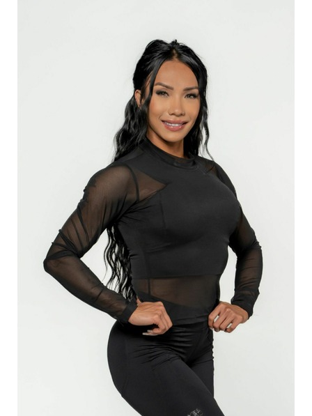 Nebbia NEBBIA Дамски топ с дълъг ръкав INTENSE Sheer 847 Gold Nebbia