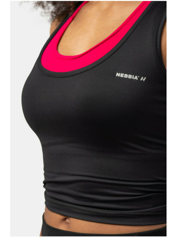 Nebbia Спортен slim-fit crop потник 422 Black