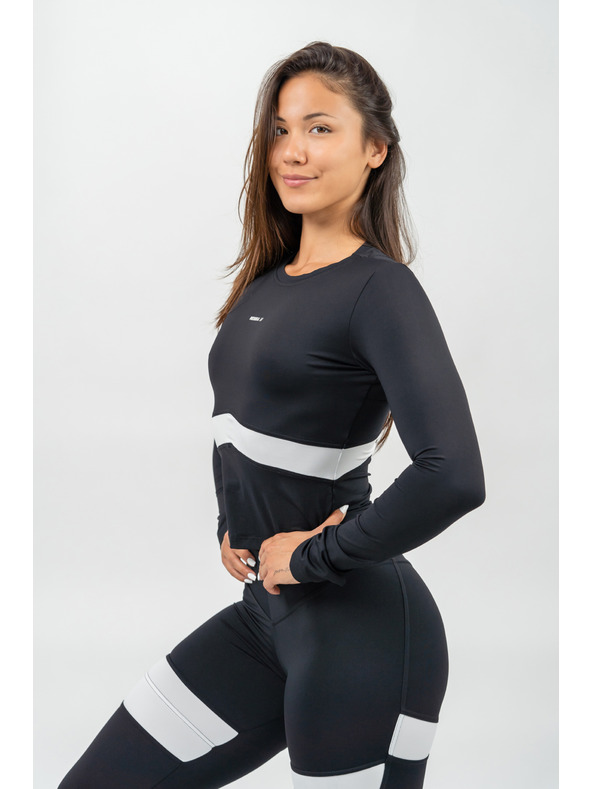 Nebbia Черен топ с дълъг ръкав TRUE HERO 242