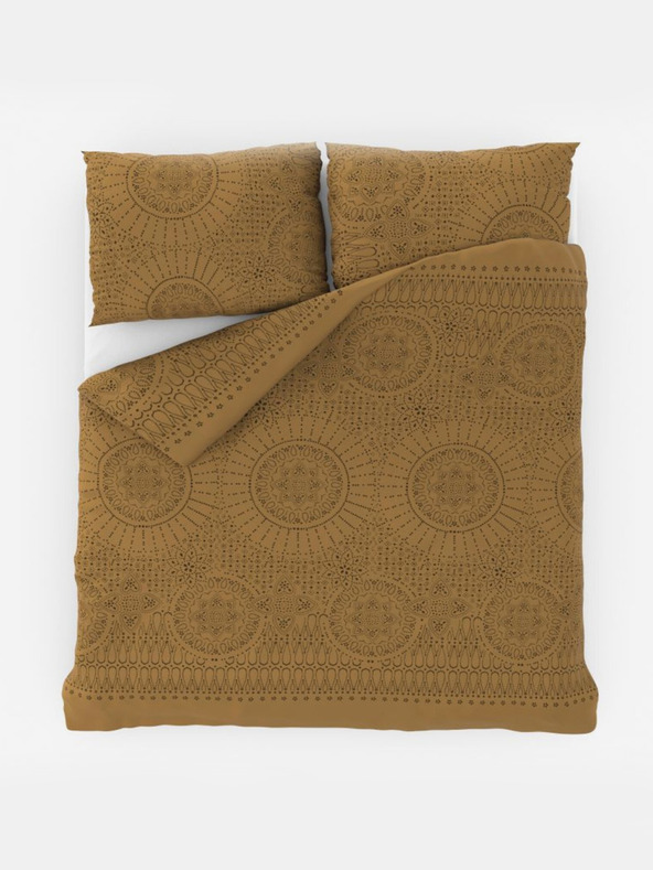 Kvalitex Френско памучно спално бельо DELUX 240x200, 70x90cm MERIT златисто