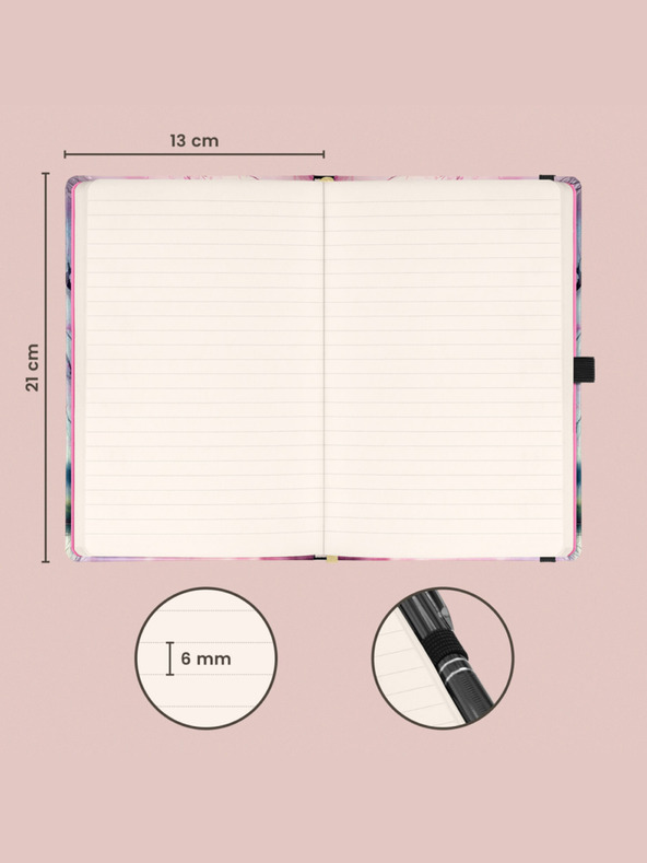 NOTIQUE NOTIQUE Бележки Сакура, с подплата, 13 x 21 см