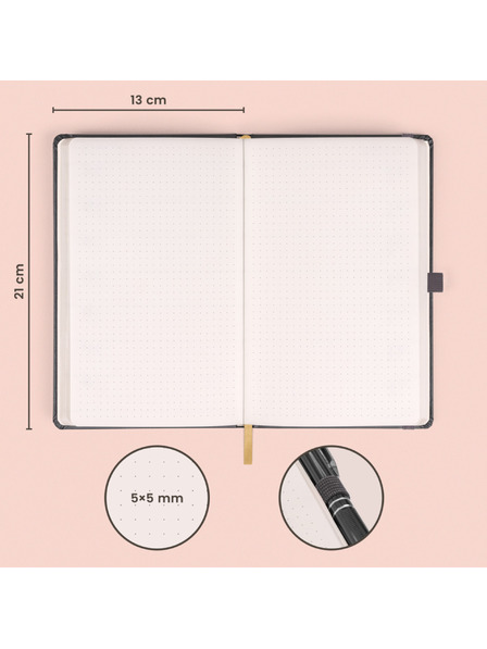 NOTIQUE NOTIQUE Бележки в сиво, с точки, 13 x 21 cm BAAGL