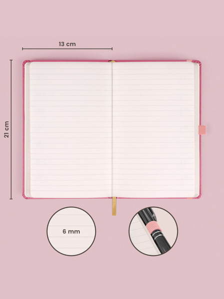 NOTIQUE NOTIQUE Бележки в розово, с подплата, 13 x 21 cm