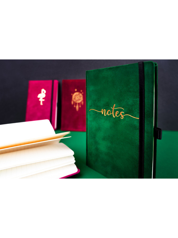 NOTIQUE NOTIQUE Бележки Velvet Flamingo, с подплата, 13 x 21 cm BAAGL