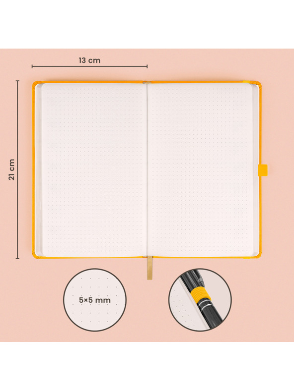 NOTIQUE NOTIQUE Бележки в жълто, с точки, 13 x 21 cm