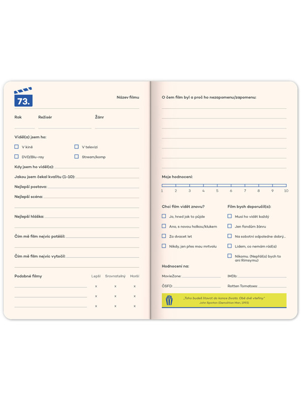 NOTIQUE NOTIQUE Notes Тетрадка за филмови герои, 13 x 21 cm