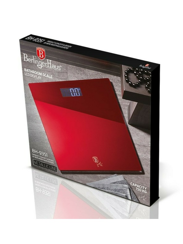 Berlingerhaus Персонална цифрова везна 150 кг Бургундска метална линия BERLINGERHAUS