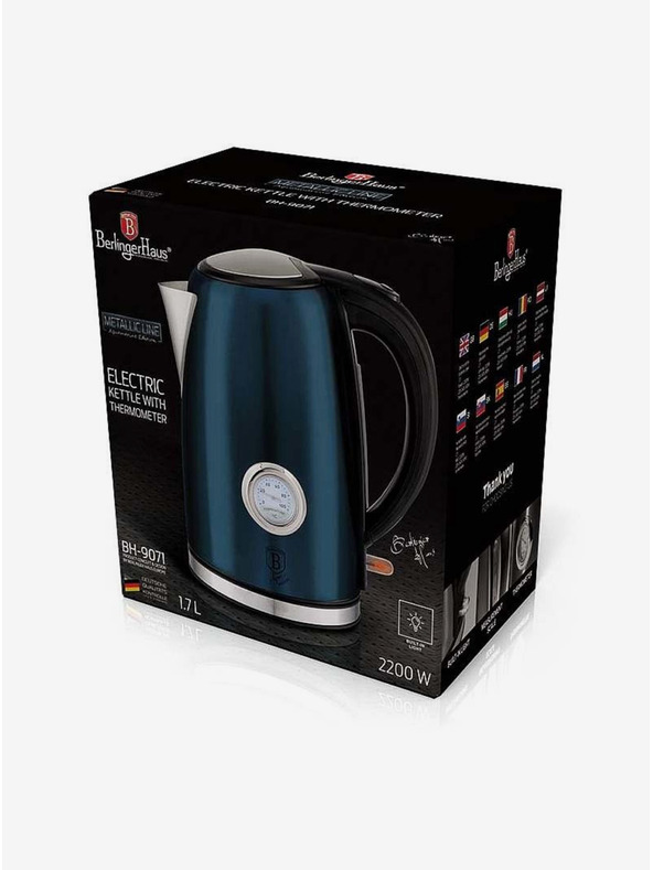 Berlingerhaus Чайник 1,7 л с термометър Aquamarine Metallic Line BERLINGERHAUS