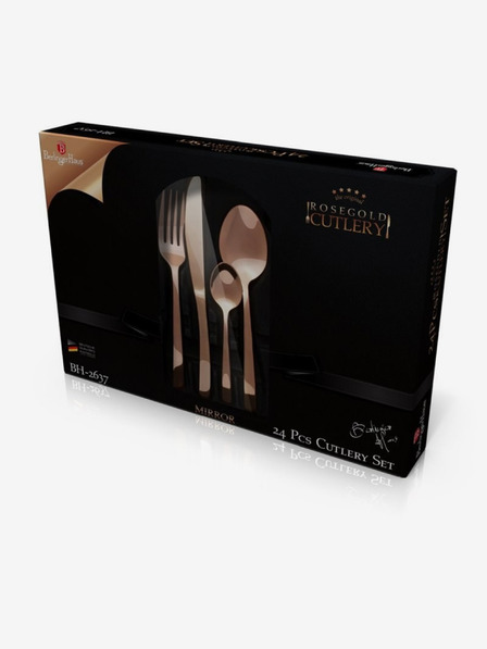Berlingerhaus Комплект неръждаеми прибори 24 бр. неръждаема стомана огледален BERLINGERHAUS Rosegold Metallic Line