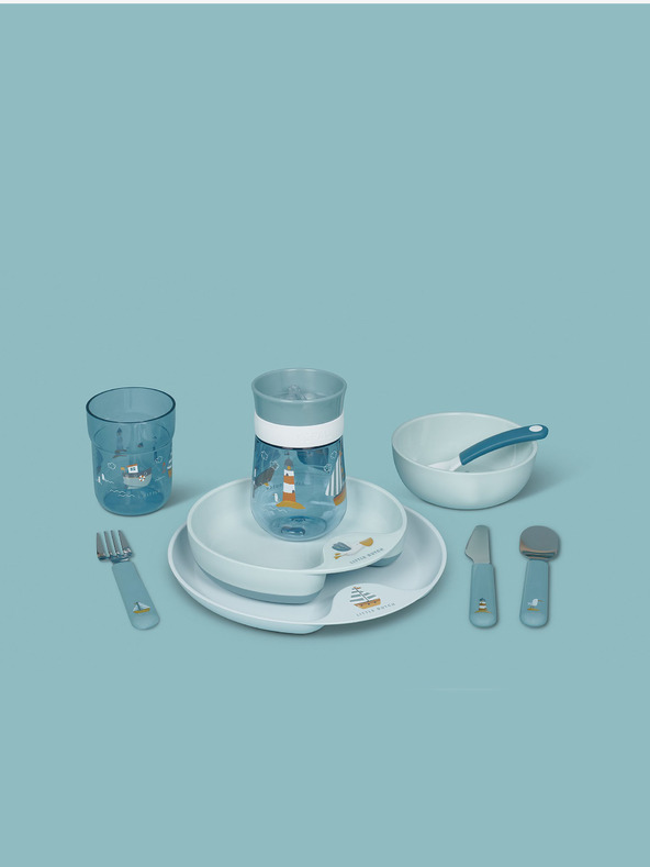 Mepal Детски комплект за хранене от три части в синьо Mepal Mio