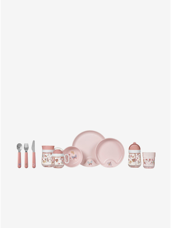 Mepal Детски комплект за хранене от три части в розово Mepal Mio