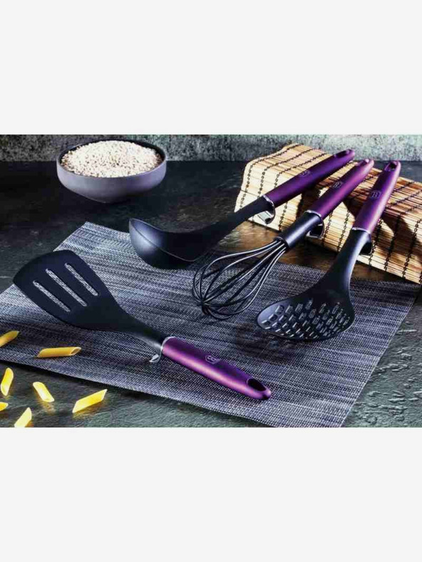 Berlingerhaus Кухненски прибори с държач за стена 7 бр. колекция Purple Eclipse BERLINGERHAUS