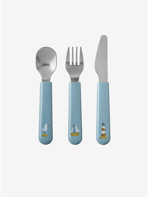 Mepal Детски комплект вилица, нож и лъжица Mepal Mio в синьо (3 части)