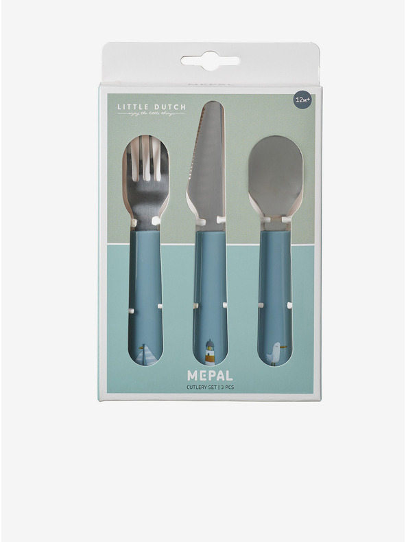 Mepal Детски комплект вилица, нож и лъжица Mepal Mio в синьо (3 части)