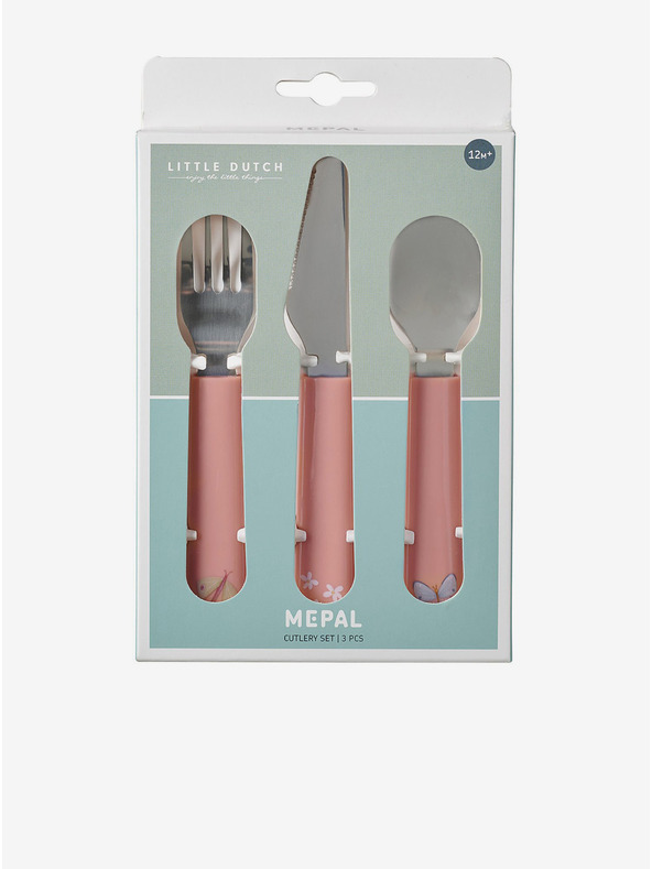 Mepal Розов детски комплект вилица, лъжица и нож Mepal Mio (3 бр.)