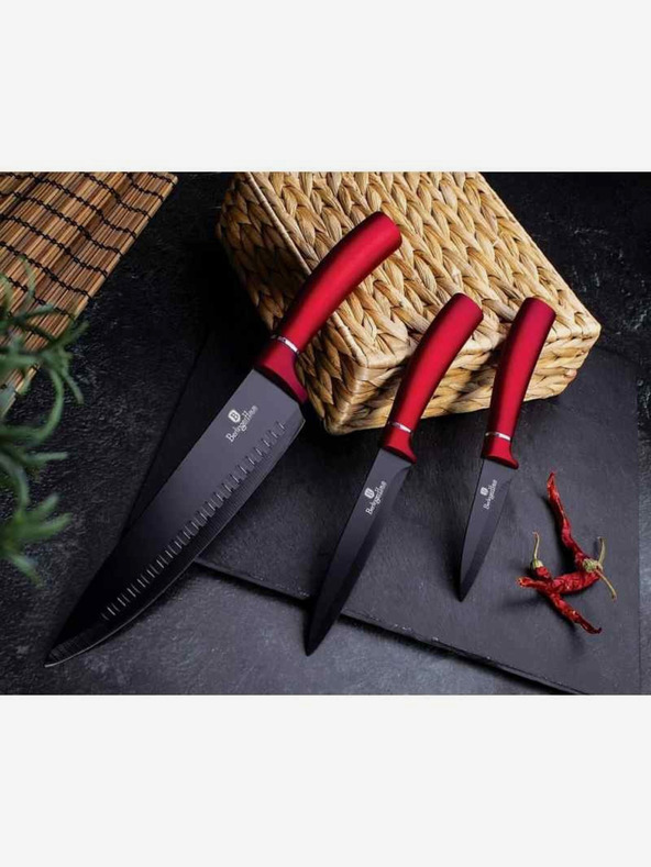 Berlingerhaus BERLINGERHAUS Burgundy Metallic Line комплект от шест ножа с незалепваща повърхност