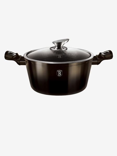 Berlingerhaus Касерола с мраморна повърхност 20 см Shiny Black Collection 2 капака BERLINGERHAUS