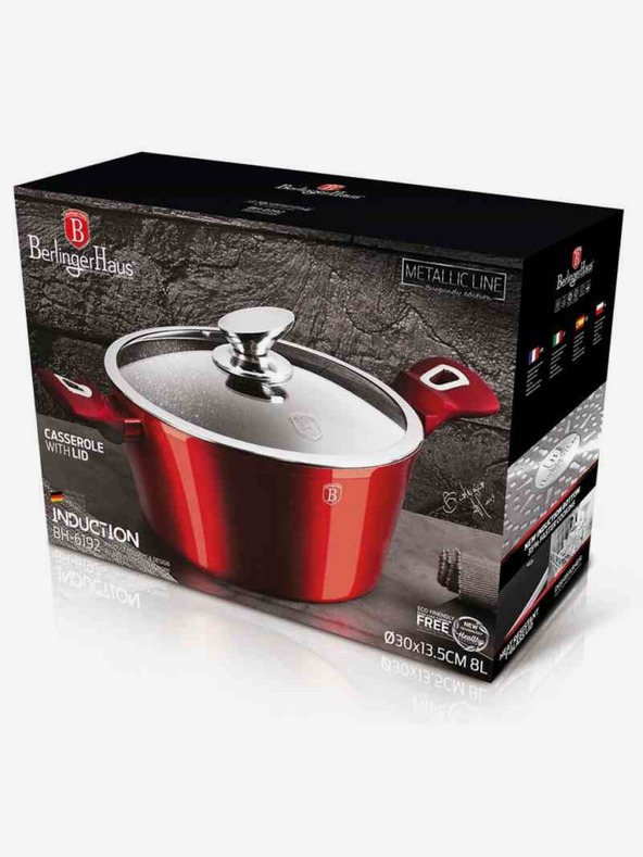 Berlingerhaus Тенджера с капак с мраморно покритие BERLINGERHAUS Burgundy Metallic Line