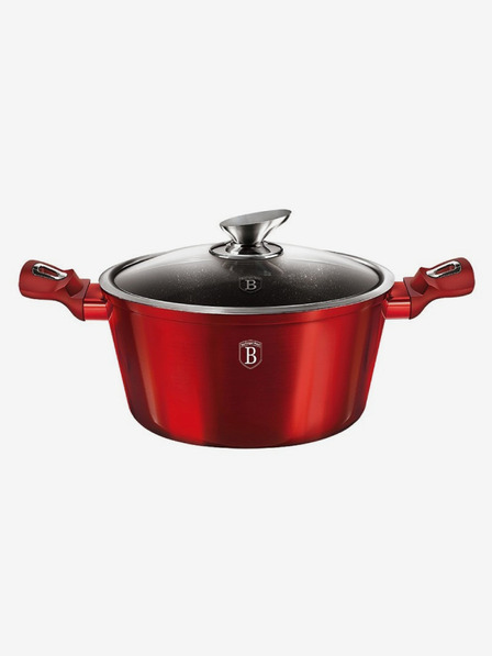 Berlingerhaus Тенджера с мраморно покритие и капак 24 см Burgundy Metallic Line BERLINGERHAUS