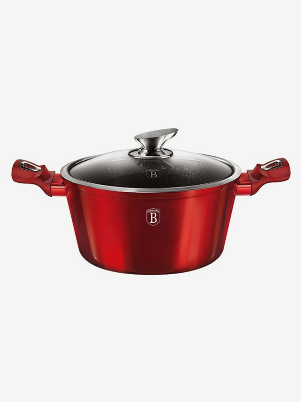 Berlingerhaus Тенджера с мраморно покритие и капак 24 см Burgundy Metallic Line BERLINGERHAUS