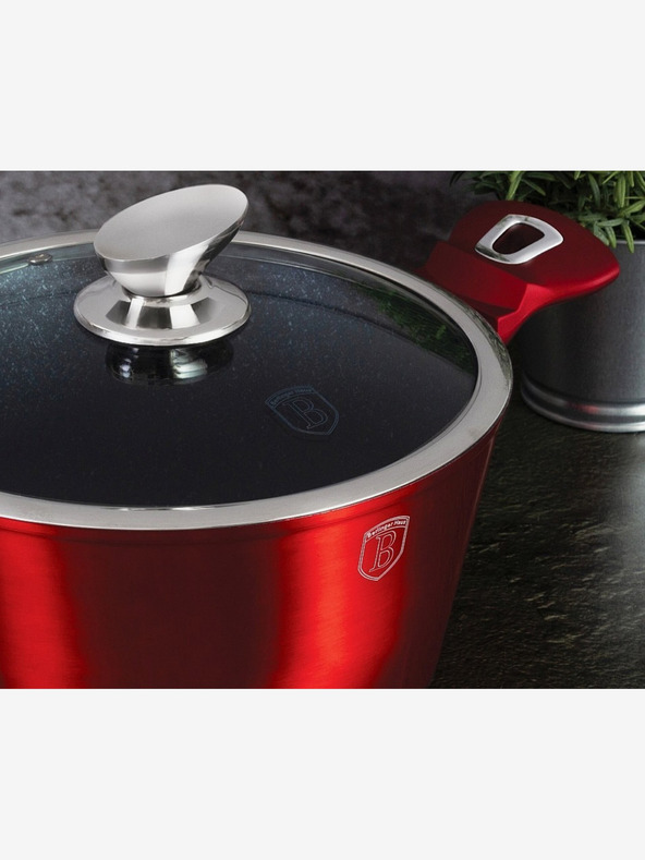 Berlingerhaus Тенджера с мраморно покритие и капак 24 см Burgundy Metallic Line BERLINGERHAUS