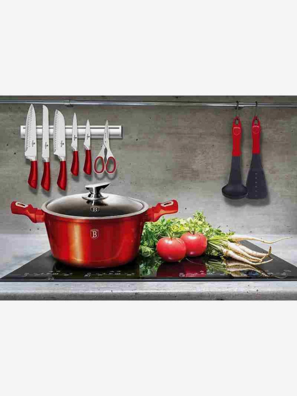 Berlingerhaus Тенджера с мраморно покритие и капак 24 см Burgundy Metallic Line BERLINGERHAUS