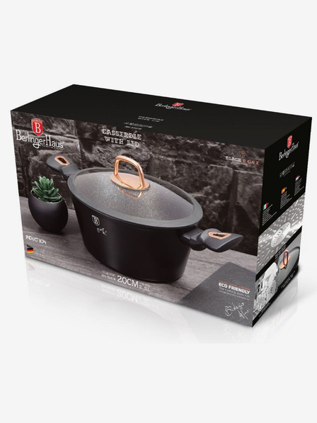 Berlingerhaus Касерола с капак и мраморна повърхност 20 см Black Rose Collection BERLINGERHAUS