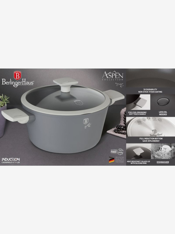 Berlingerhaus Касерола с титаниева незалепваща повърхност 20 см Aspen Collection BERLINGERHAUS