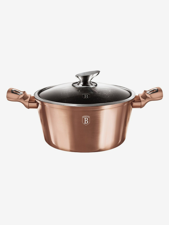 Berlingerhaus Тенджера с мраморно покритие и капак 24 см Rosegold Metallic Line BERLINGERHAUS