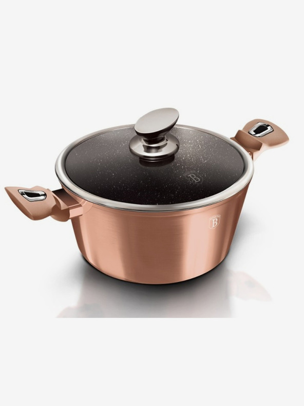 Berlingerhaus Тенджера с мраморно покритие и капак 24 см Rosegold Metallic Line BERLINGERHAUS