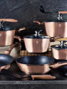 Berlingerhaus Касерола с мраморна повърхност и капак 30 см Rosegold Metallic Line BERLINGERHAUS