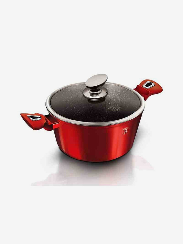 Berlingerhaus Тенджера с мраморно покритие и капак 28 см Burgundy Metallic Line BERLINGERHAUS