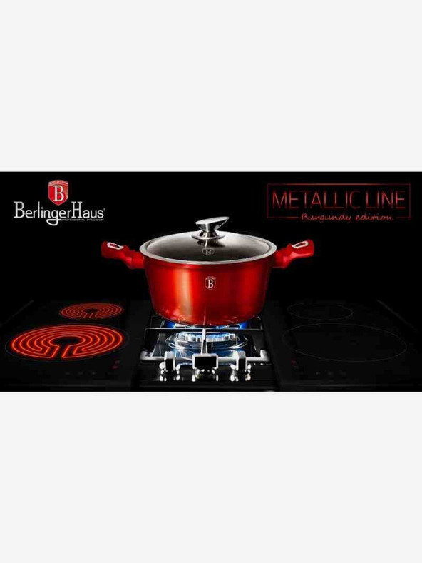 Berlingerhaus Тенджера с мраморно покритие и капак 28 см Burgundy Metallic Line BERLINGERHAUS