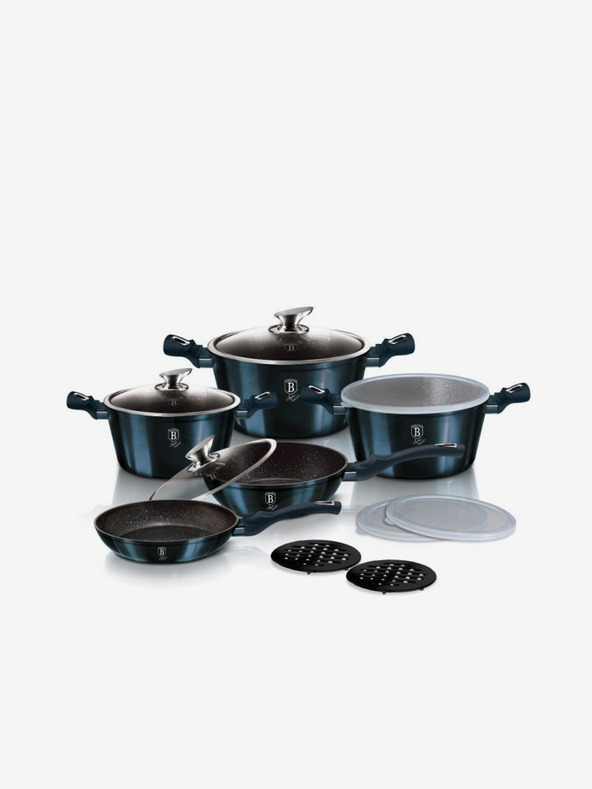 Berlingerhaus Комплект от 13 съда Aquamarine Metallic Line BERLINGERHAUS с мраморна повърхност