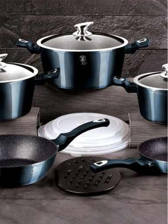 Berlingerhaus Комплект от 13 съда Aquamarine Metallic Line BERLINGERHAUS с мраморна повърхност