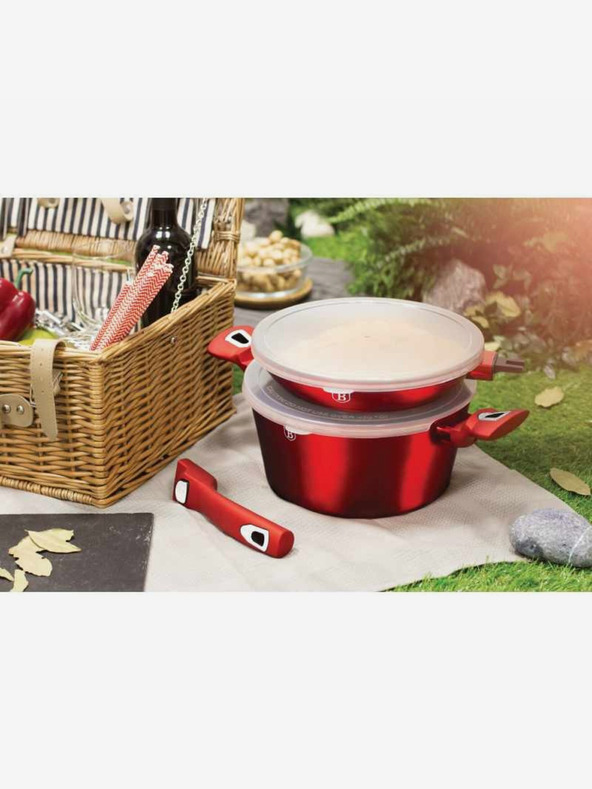 Berlingerhaus Комплект съдове за готвене с мраморна повърхност 22 бр. линия Burgundy Metallic BERLINGERHAUS