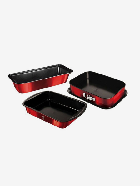 Berlingerhaus Комплект тави за печене с титаниева незалепваща повърхност 3 бр Metallic Line Burgundy Edition BERLINGERHAUS