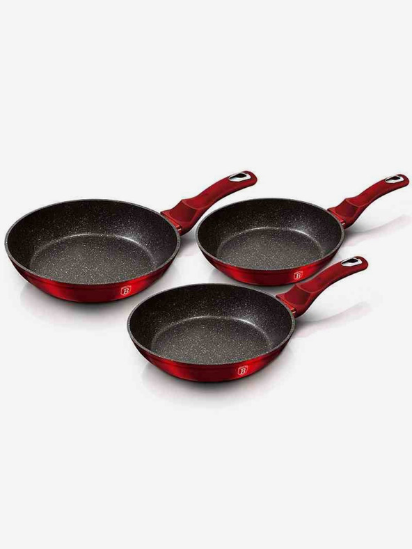 Berlingerhaus Тиган с мраморна повърхност комплект от 3 бр Burgundy Metallic Line BERLINGERHAUS