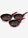 Berlingerhaus Тиган с мраморна повърхност комплект от 3 бр Burgundy Metallic Line BERLINGERHAUS