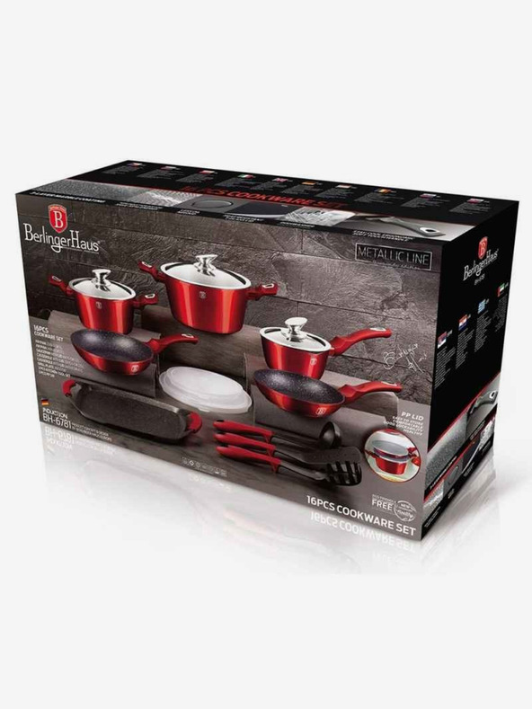 Berlingerhaus Комплект съдове с мраморна повърхност Burgundy Metallic Line BERLINGERHAUS Burgundy Metallic Line