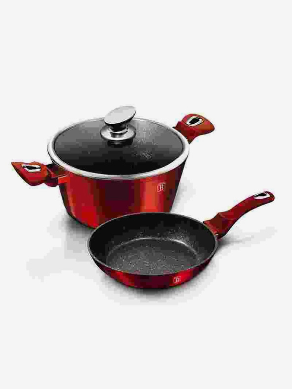 Berlingerhaus Комплект съдове с мраморна повърхност 3 бр. линия Burgundy Metallic BERLINGERHAUS