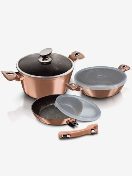 Berlingerhaus Комплект съдове с мраморна повърхност 6 бр Rosegold Metallic Line BERLINGERHAUS