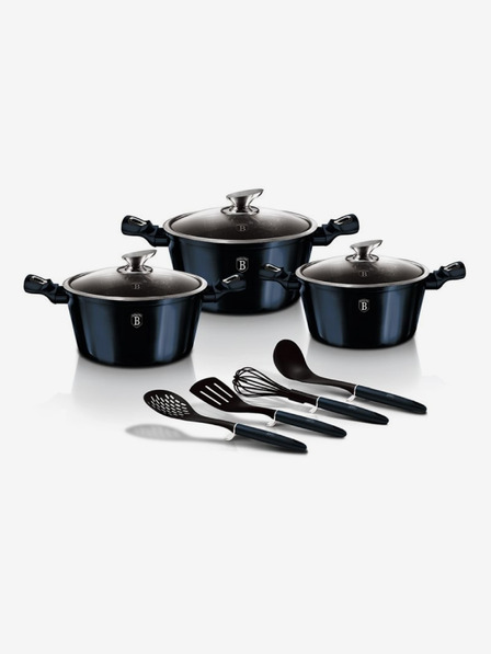 Berlingerhaus Комплект съдове с мраморно покритие 10 бр. BERLINGERHAUS Aquamarine Metallic Line